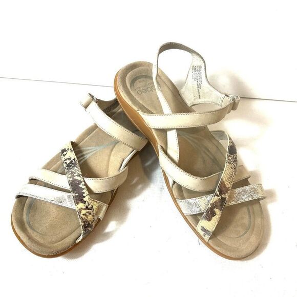 ABEO Womens Sz 8N Bio System Sandals Laguna Strappy Multicolor Leather Shoe Flat - Picture 1 of 11